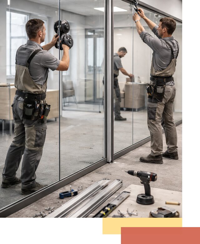 Стеклянные офисные перегородки под ключ в Копейске