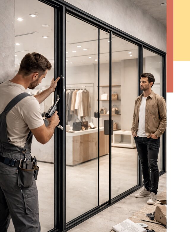 Стеклянные перегородки для магазинов в Копейске от 8416 руб. под ключ | ОТДЕЛОЧНИК-Кпс