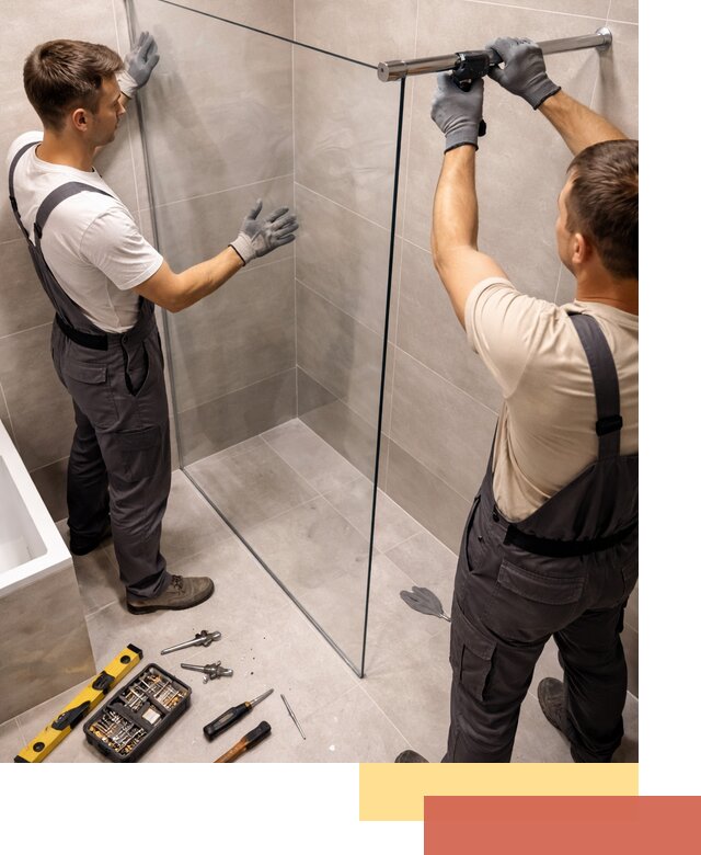 Стеклянные перегородки для душа в Копейске — изготовление и монтаж