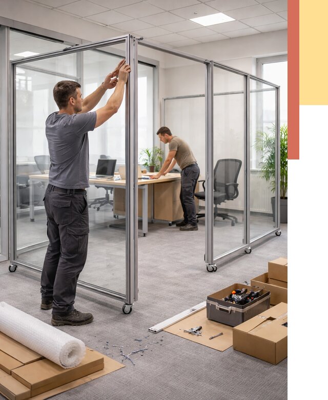 Мобильные офисные перегородки в Копейске от 12829 руб. — установка под ключ | ОТДЕЛОЧНИК-Кпс