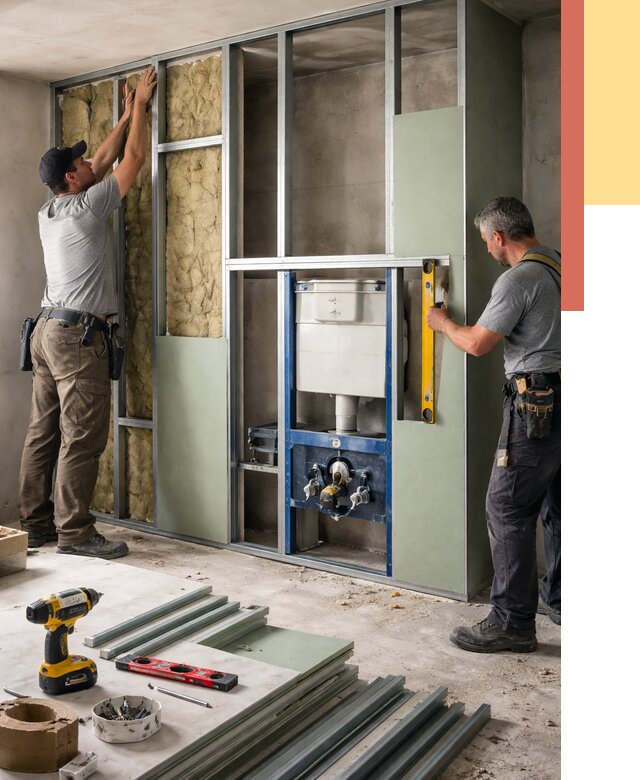 Установка сантехнических перегородок в Копейске от 8724 руб. | ОТДЕЛОЧНИК-Кпс