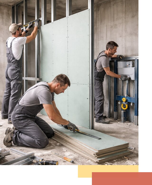 Монтаж и ремонт сантехнических перегородок в Копейске