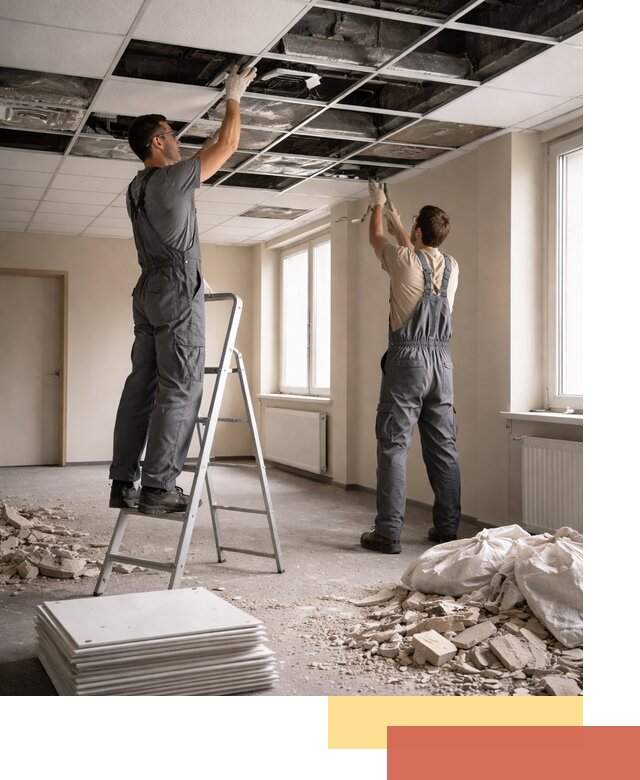 Демонтаж потолков Армстронг профессионально в Копейске