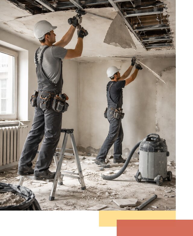 Демонтаж гипсокартонного потолка в Копейске быстро и аккуратно