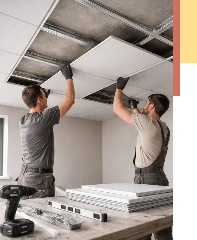 Монтаж кассетного потолка в Копейске от 4618 руб/м2 — установка и сборка | ОТДЕЛОЧНИК-Кпс