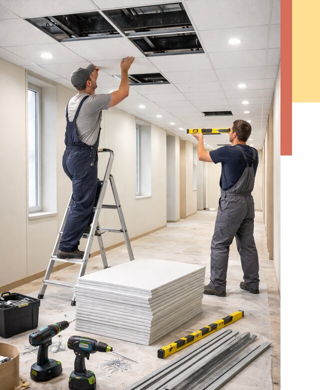 Ремонт потолка Армстронг в Копейске от 4618 руб. — быстро и недорого | ОТДЕЛОЧНИК-Кпс