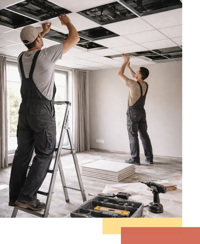 Замена плит подвесного потолка в Копейске быстро и качественно