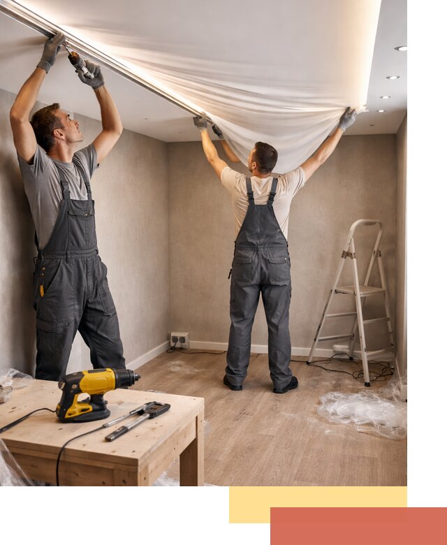 Монтаж натяжного потолка с подсветкой в Копейске цена и сроки