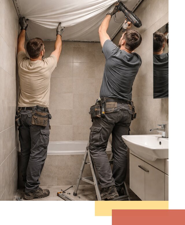 Монтаж натяжного потолка в ванной в Копейске быстро и качественно