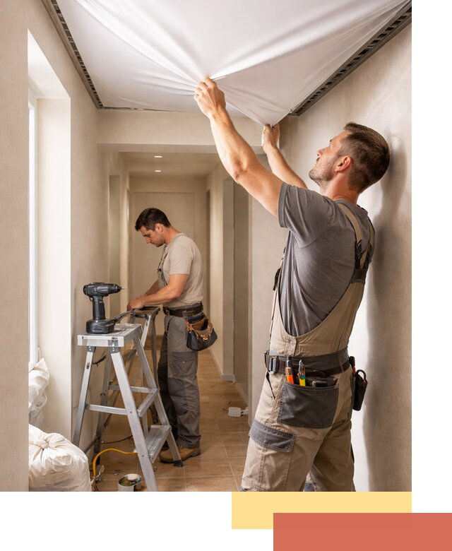 Монтаж натяжного потолка в прихожей в Копейске