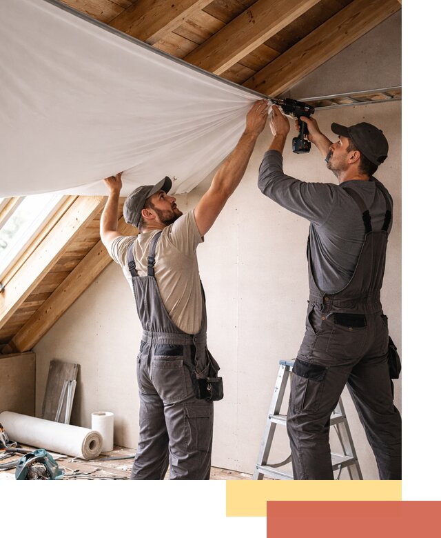 Монтаж натяжного потолка в мансарде в Копейске