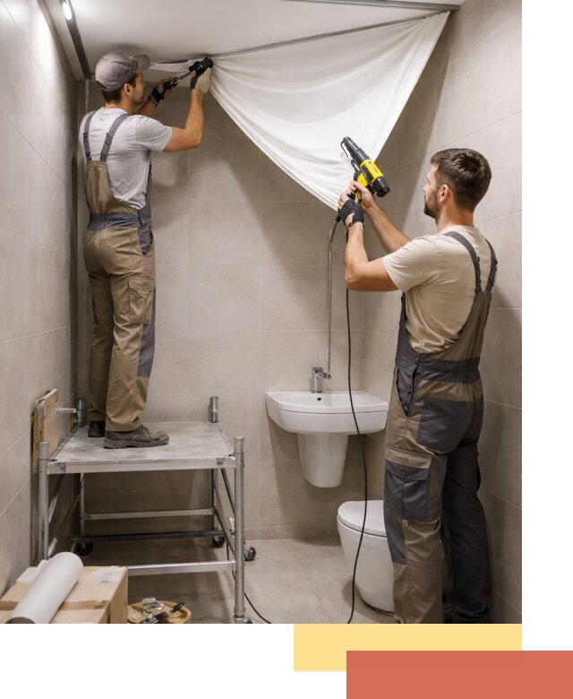 Монтаж натяжного потолка в санузле в Копейске