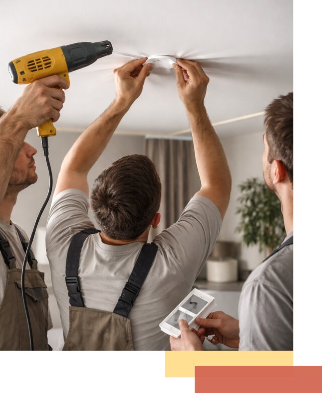 Ремонт прокола полотна натяжного потолка в Копейске