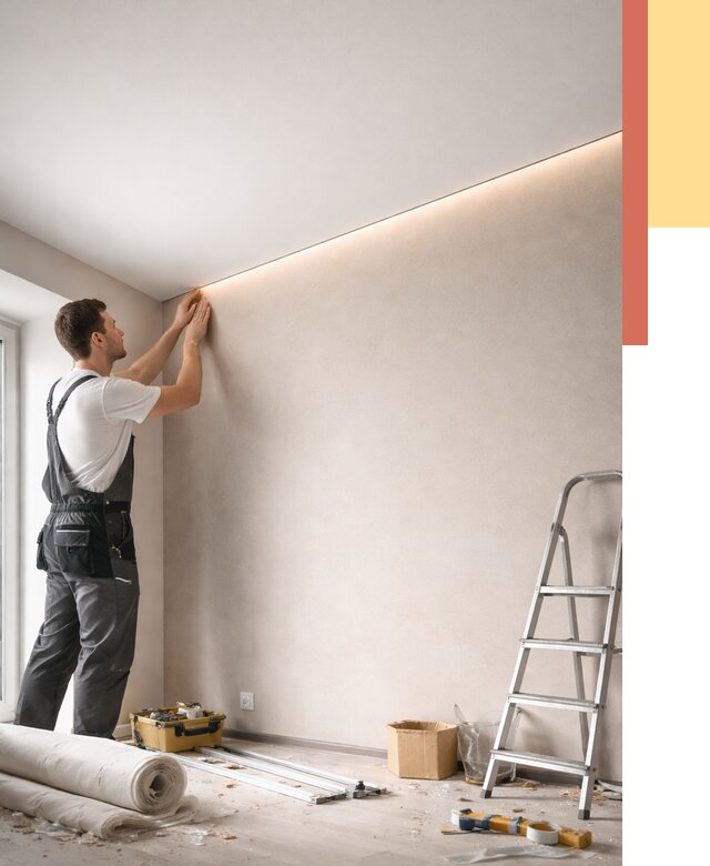 Теневые натяжные потолки в Копейске от 8416 руб. под ключ | ОТДЕЛОЧНИК-Кпс