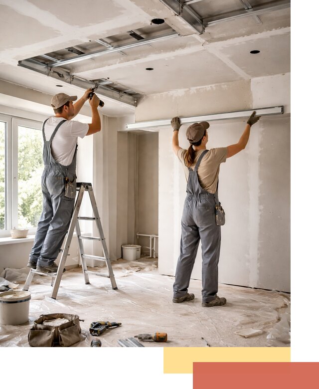 Монтаж многоуровневого потолка из гипсокартона в Копейске