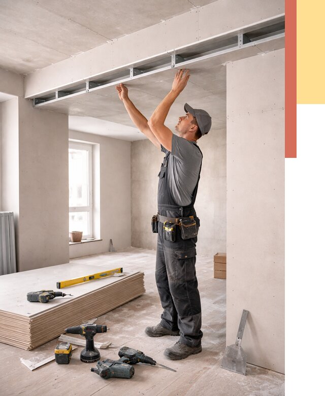 Потолок из гипсокартона с нишей в Копейске от 1283 руб. под ключ | ОТДЕЛОЧНИК-Кпс