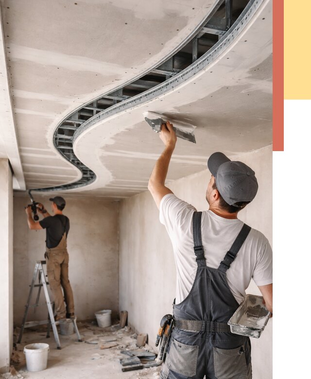 Криволинейный потолок из гипсокартона в Копейске от 2155 руб./м2 | ОТДЕЛОЧНИК-Кпс