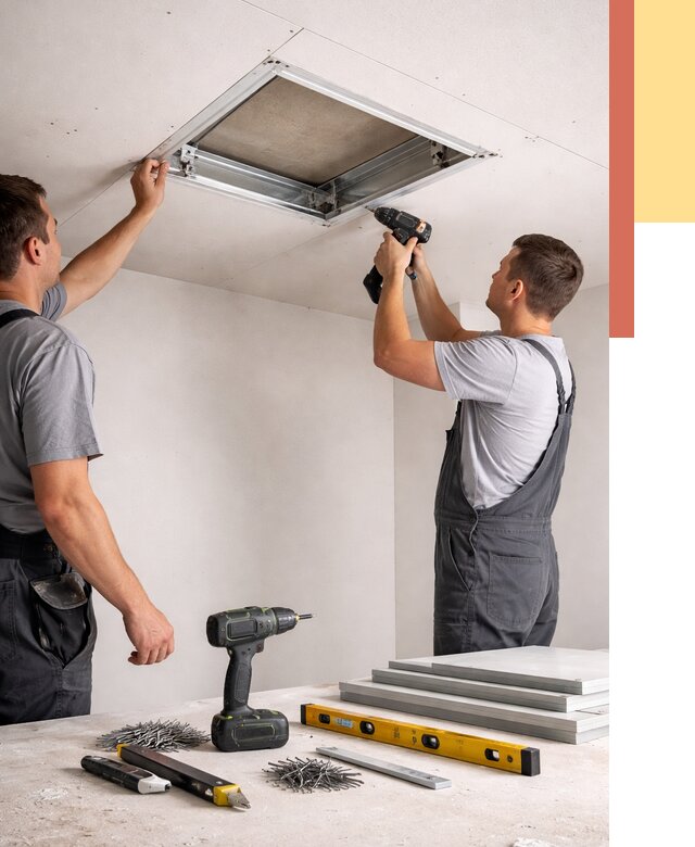 Установка люка в потолок ГКЛ в Копейске от 2566 руб. под ключ | ОТДЕЛОЧНИК-Кпс