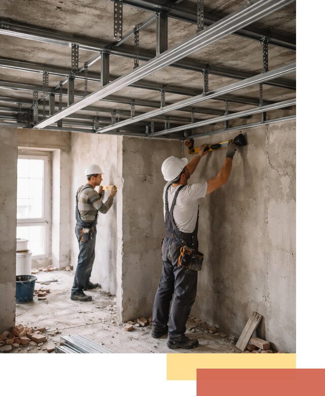 Монтаж каркаса потолка из профильного профиля в Копейске