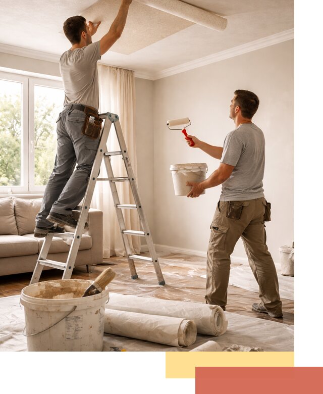 Поклейка обоев на потолок в Копейске — качественно и быстро