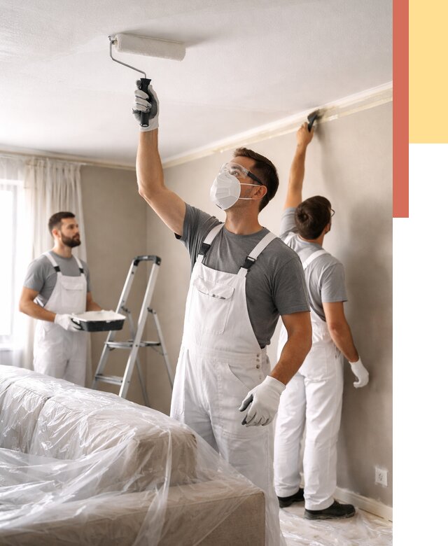 Покраска потолка водоэмельсионной краской в Копейске от 2258 руб/м² — услуги под ключ | ОТДЕЛОЧНИК-Кпс