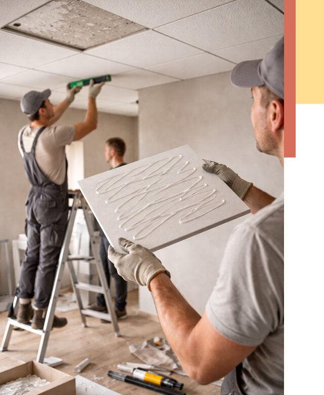 Монтаж потолочной плитки в Копейске от 4618 руб. — быстро и недорого | ОТДЕЛОЧНИК-Кпс