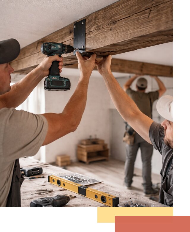 Монтаж декоративных потолочных балок в Копейске